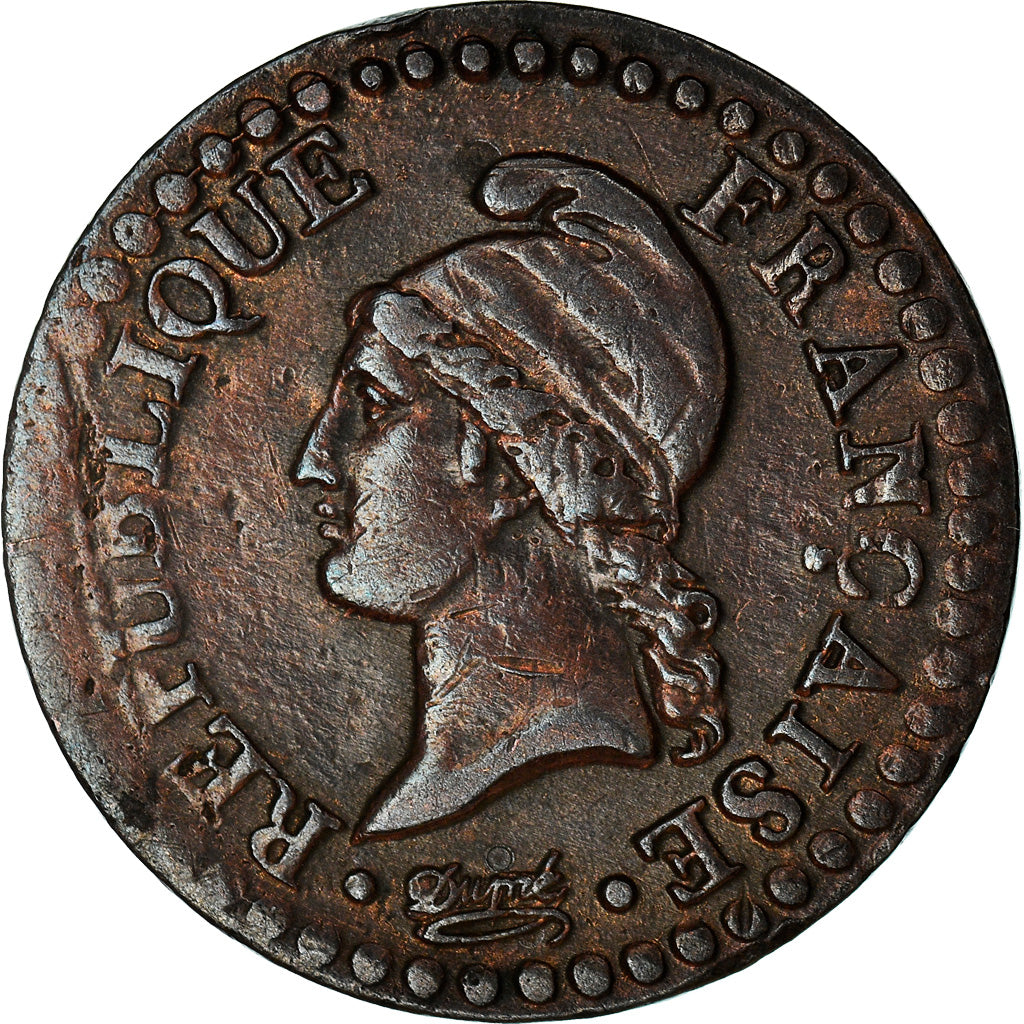 Coin, France, Dupré, Centime, AN 6, Paris, EF(40-45), Bronze, KM:646