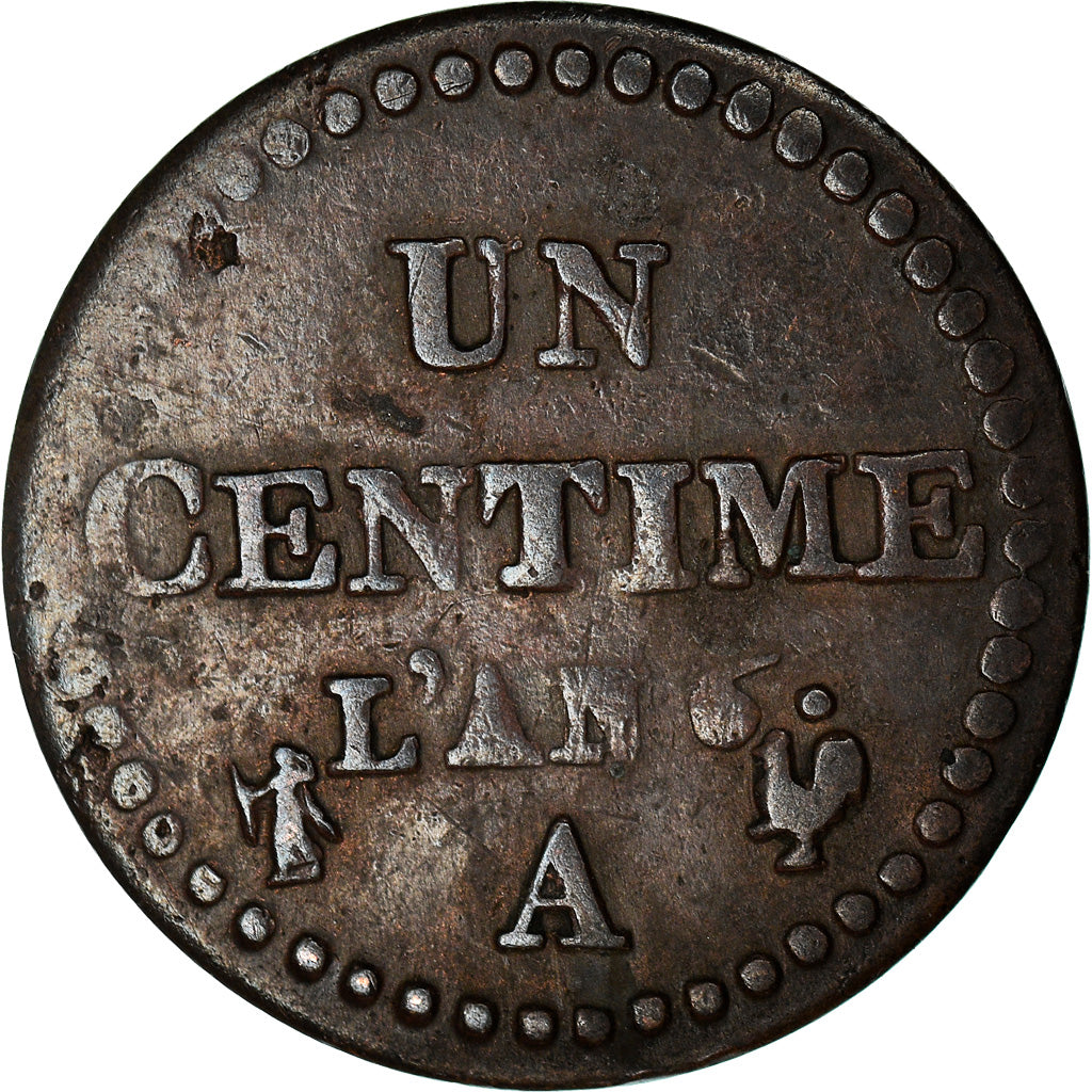Coin, France, Dupré, Centime, AN 6, Paris, EF(40-45), Bronze, KM:646