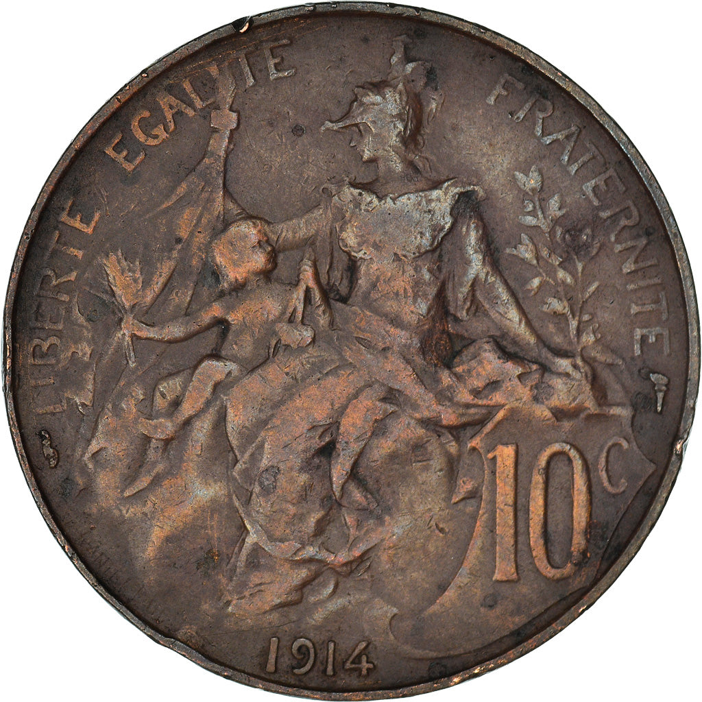 Monnaie, France, Dupuis, 10 Centimes, 1914, Paris, TTB, Bronze, Gadoury:277