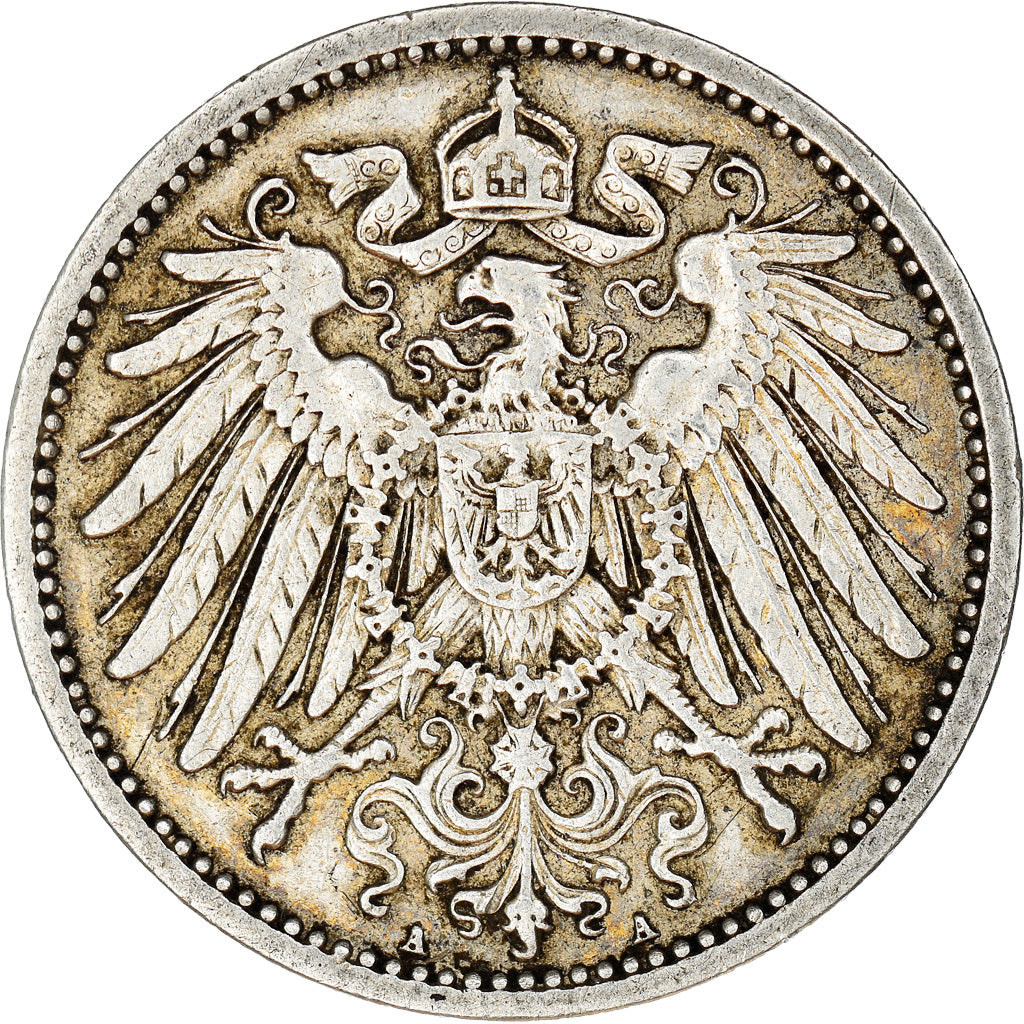 Coin, GERMANY - EMPIRE, Wilhelm II, Mark, 1909, Berlin, EF(40-45), Silver, KM:14