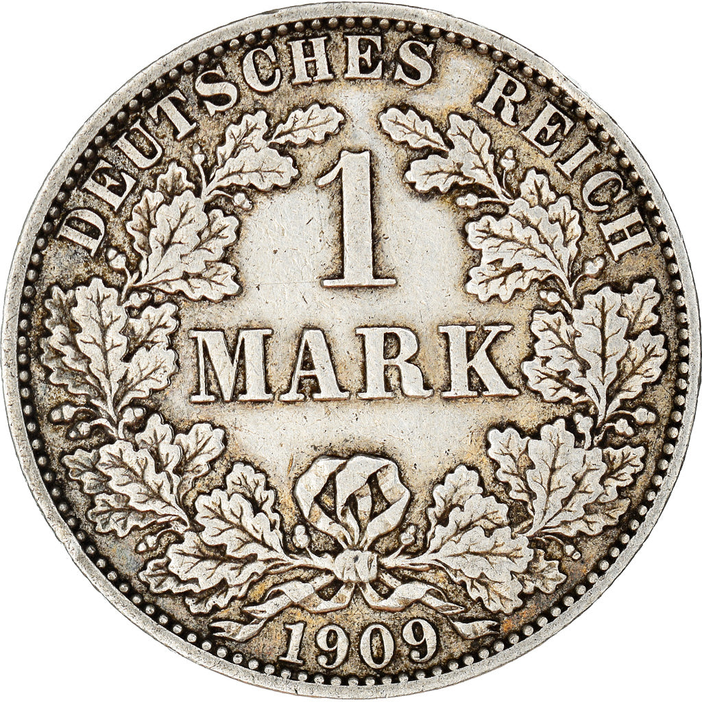 Coin, GERMANY - EMPIRE, Wilhelm II, Mark, 1909, Berlin, EF(40-45), Silver, KM:14