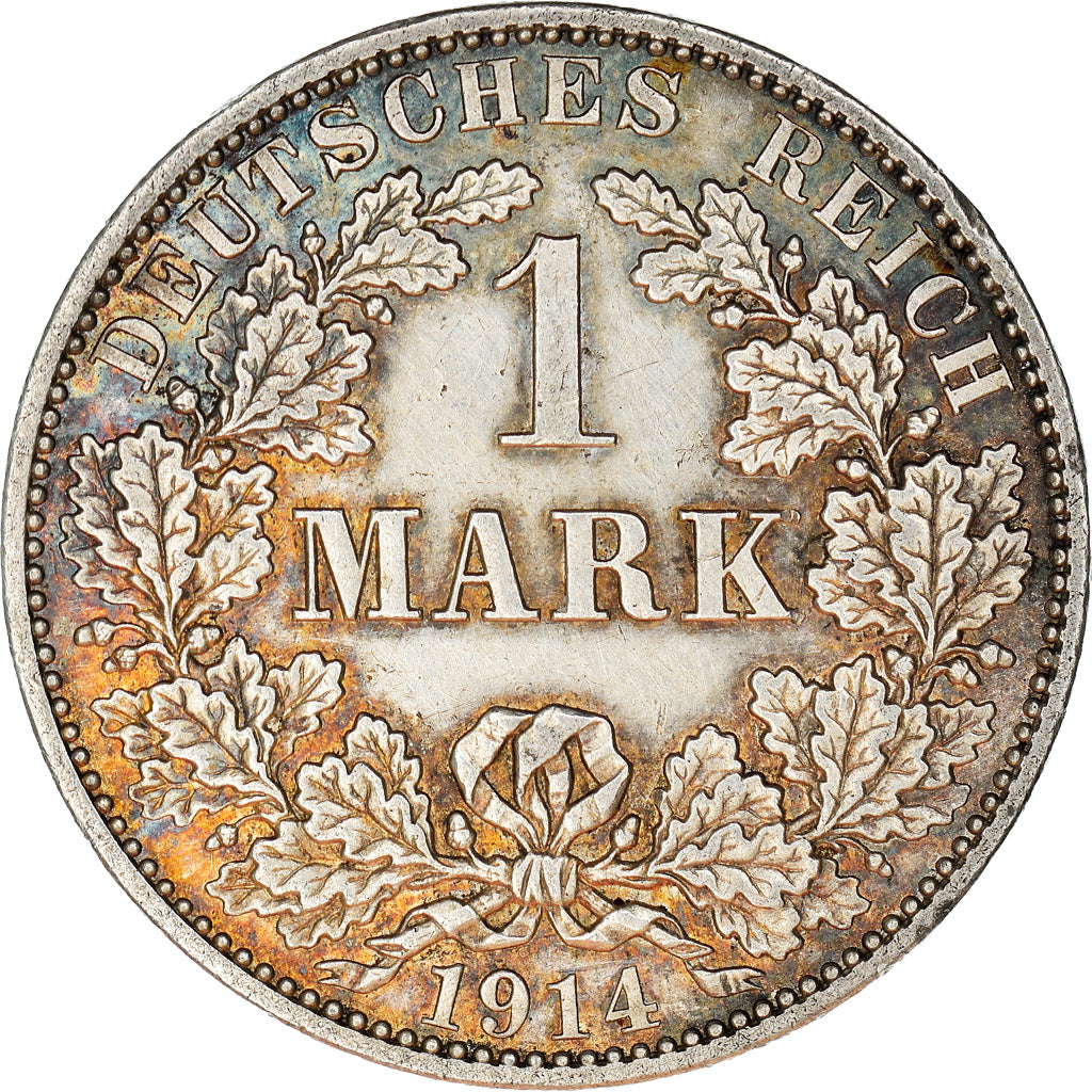 Coin, GERMANY - EMPIRE, Wilhelm II, Mark, 1914, Berlin, AU(55-58), Silver, KM:14