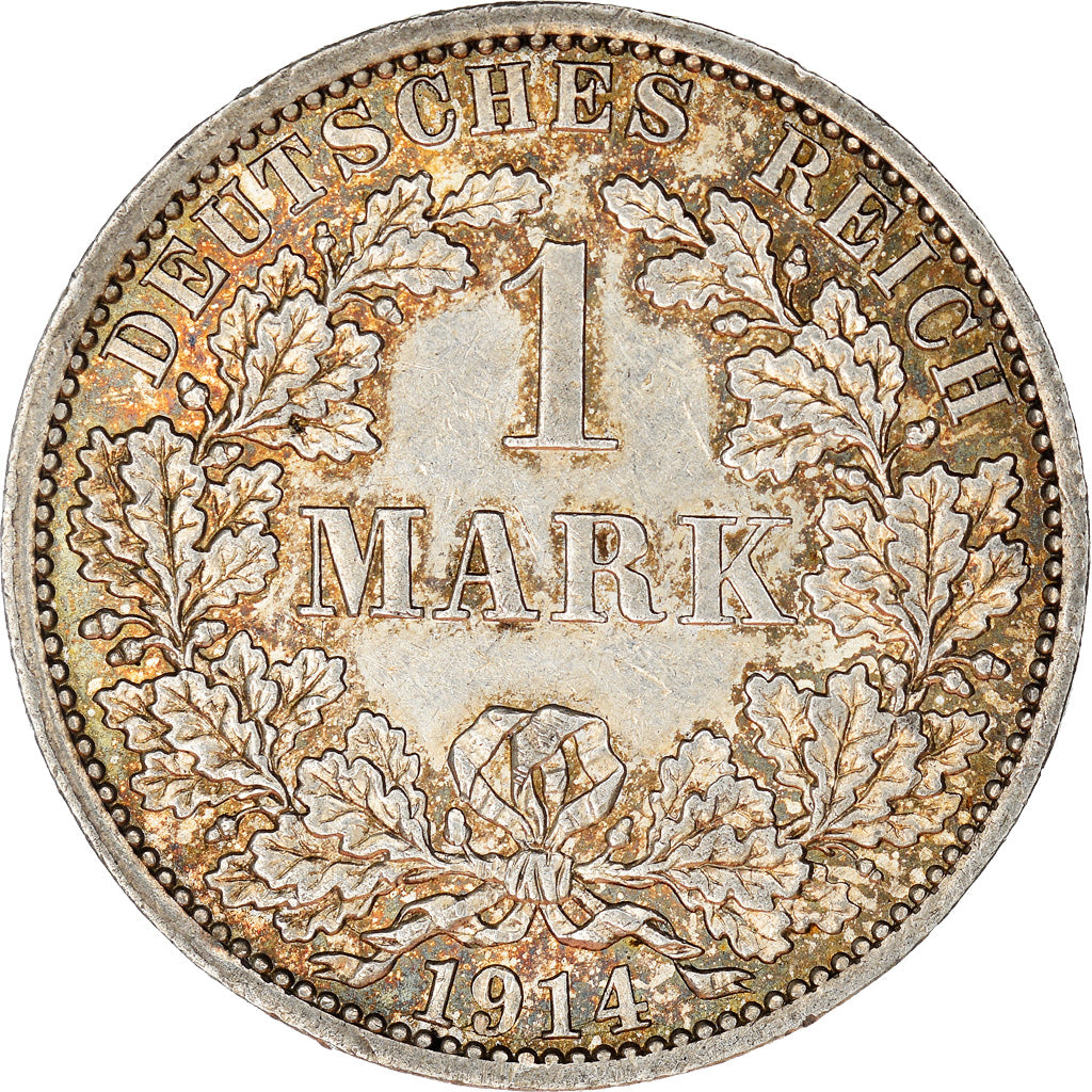 Coin, GERMANY - EMPIRE, Wilhelm II, Mark, 1914, Berlin, AU(55-58), Silver, KM:14