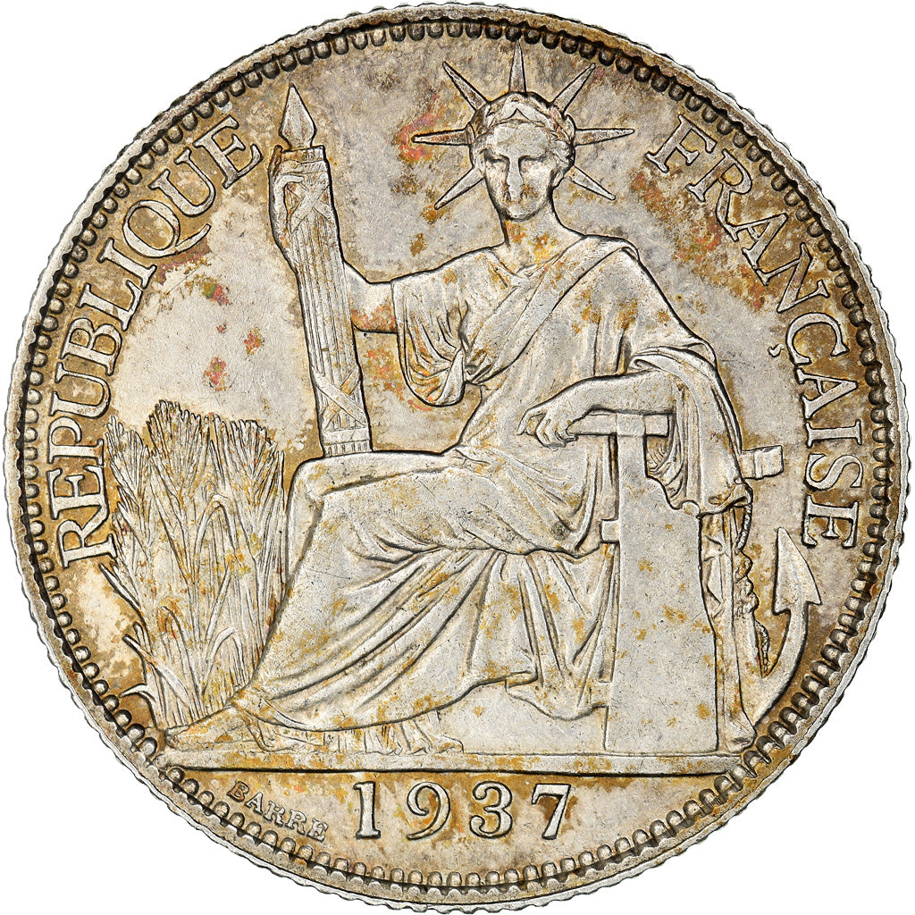 Coin, FRENCH INDO-CHINA, 20 Cents, 1937, Paris, AU(55-58), Silver, KM:17.2