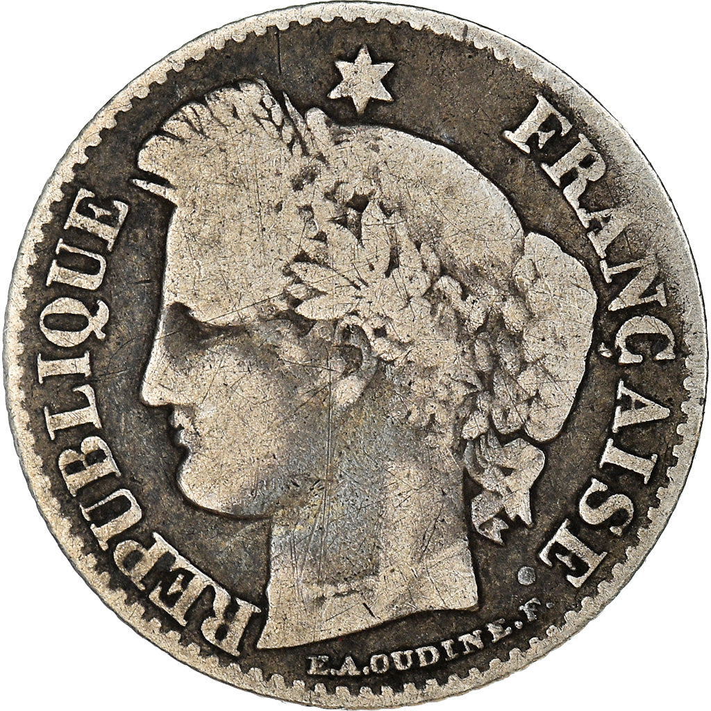 Moneta, Francia, Cérès, 20 Centimes, 1851, Paris, MB, Argento, KM:758.1