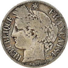 Moneta, Francia, Cérès, Franc, 1871, Paris, MB+, Argento, KM:822.1