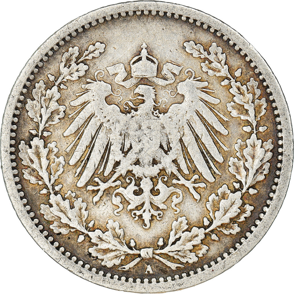 Coin, GERMANY - EMPIRE, 1/2 Mark, 1905, Berlin, EF(40-45), Silver, KM:17