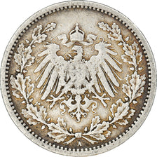 Coin, GERMANY - EMPIRE, 1/2 Mark, 1905, Berlin, EF(40-45), Silver, KM:17