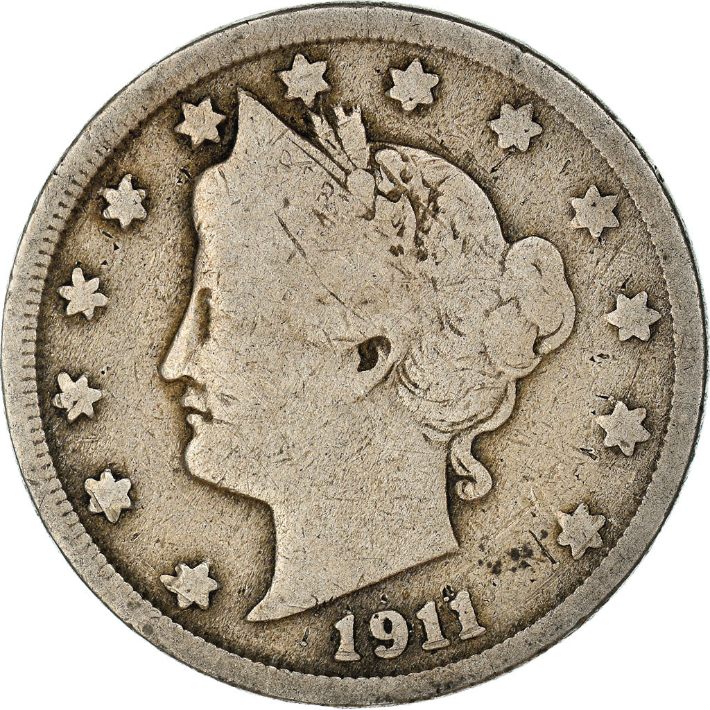 Münze, Vereinigte Staaten, Liberty Nickel, 5 Cents, 1911, Philadelphia, S+