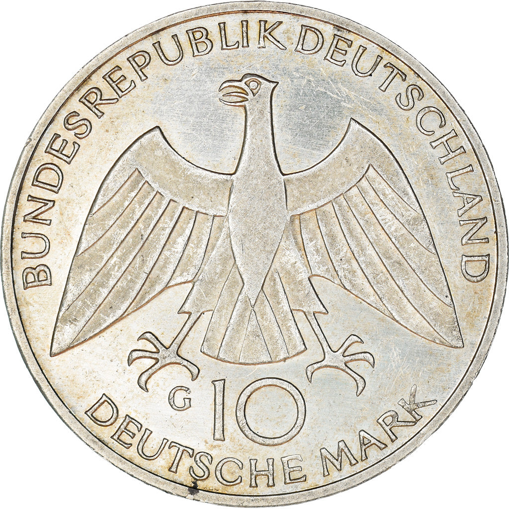 Munten, Federale Duitse Republiek, 10 Mark, 1972, Karlsruhe, PR, Zilver, KM:131
