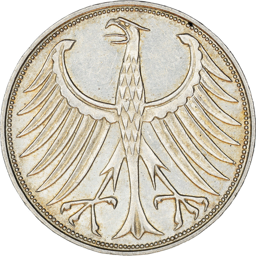 Coin, GERMANY - FEDERAL REPUBLIC, 5 Mark, 1970, Karlsruhe, AU(50-53), Silver