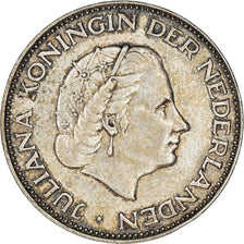 Munten, Nederland, Juliana, 2-1/2 Gulden, 1962, ZF+, Zilver, KM:185