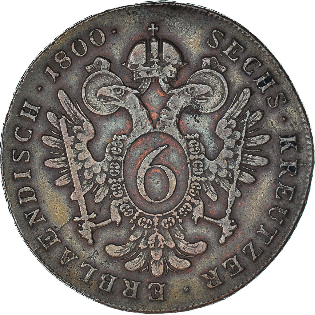Coin, Austria, Franz II (I), 6 Kreuzer, 1800, Vienna, AU(50-53), Copper, KM:2128