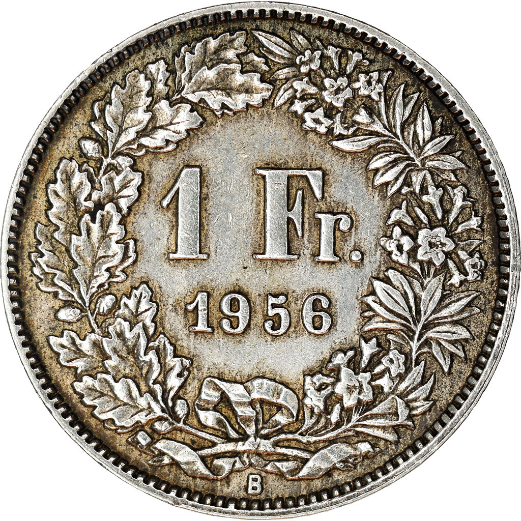 Coin, Switzerland, Franc, 1956, Bern, EF(40-45), Silver, KM:24