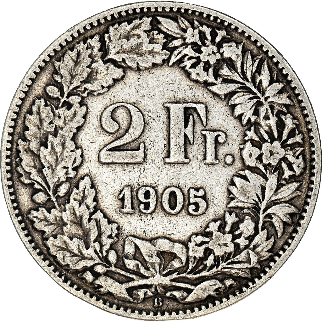 Coin, Switzerland, 2 Francs, 1905, Bern, VF(30-35), Silver, KM:21