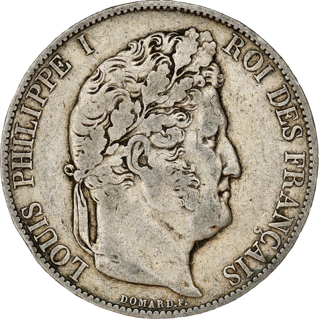 Moneta, Francia, Louis-Philippe, 5 Francs, 1845, Lille, BB, Argento, KM:749.13