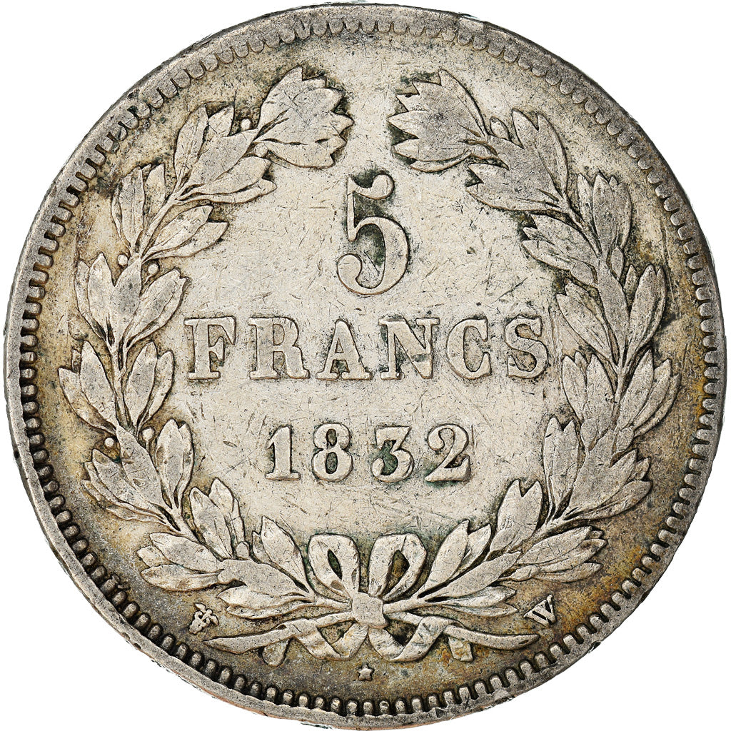 Coin, France, Louis-Philippe, 5 Francs, 1832, Lille, VF(30-35), Silver