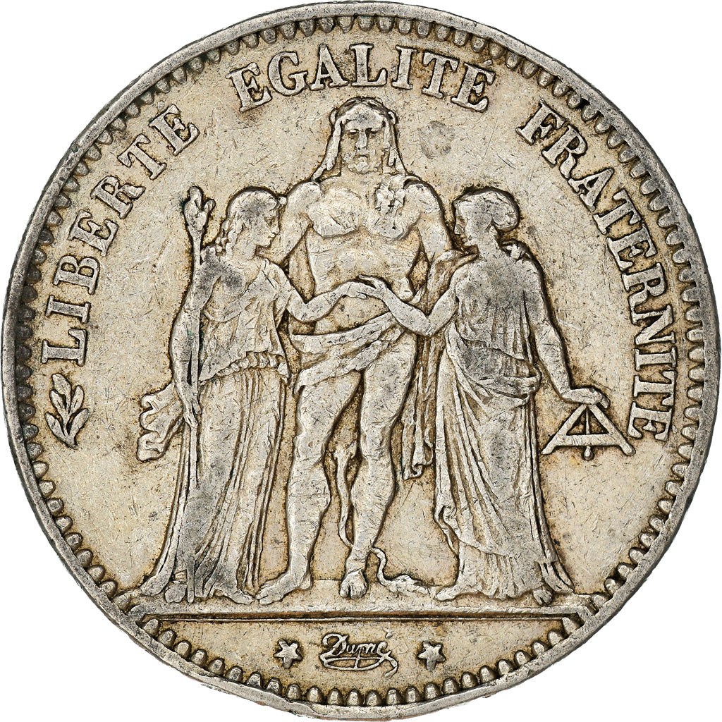 Moneta, Francia, Hercule, 5 Francs, 1876, Paris, BB, Argento, KM:820.1