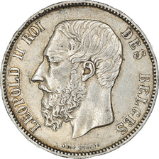 Coin, Belgium, Leopold II, 5 Francs, 5 Frank, 1867, EF(40-45), Silver, KM:24