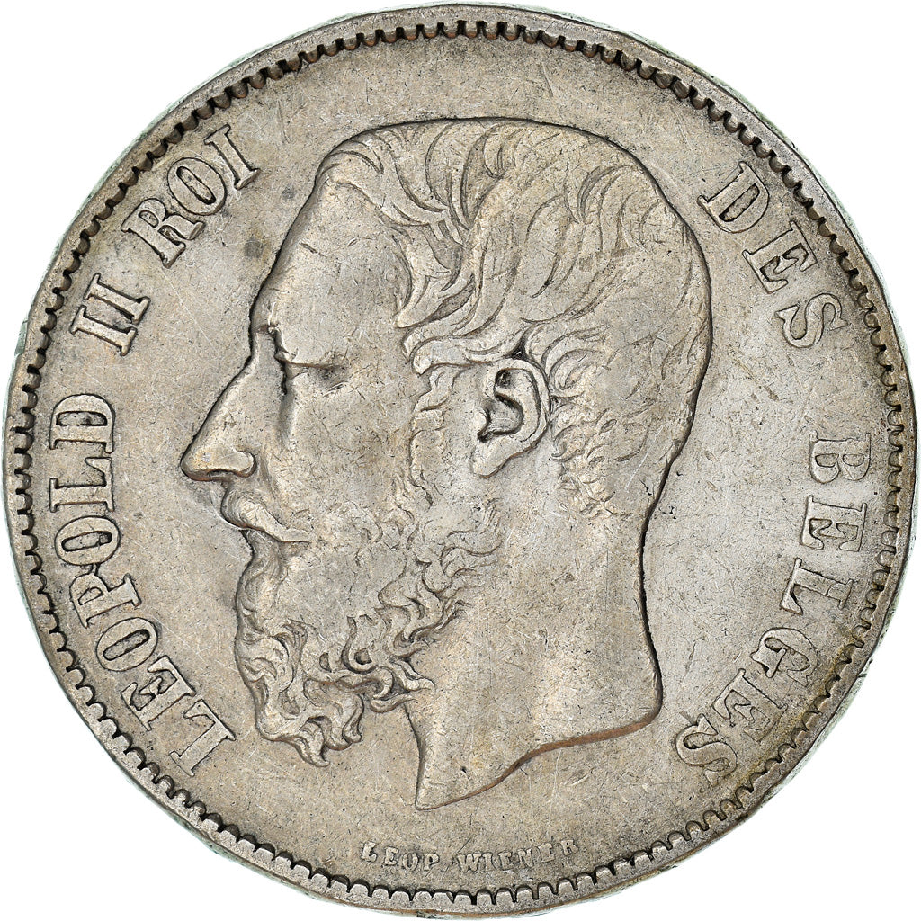 Coin, Belgium, Leopold II, 5 Francs, 5 Frank, 1870, VF(30-35), Silver, KM:24
