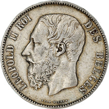 Coin, Belgium, Leopold II, 5 Francs, 5 Frank, 1872, VF(30-35), Silver, KM:24