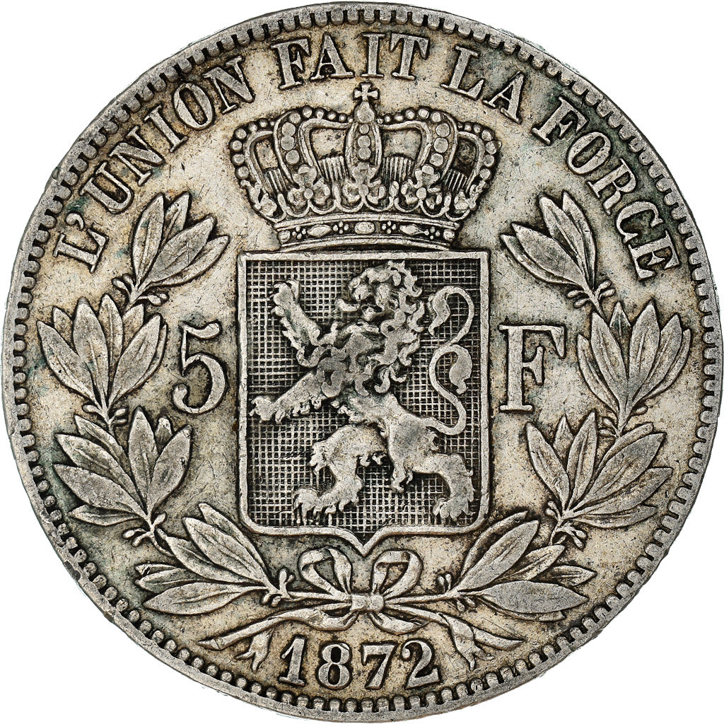 Coin, Belgium, Leopold II, 5 Francs, 5 Frank, 1872, VF(30-35), Silver, KM:24