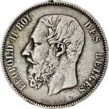 Coin, Belgium, Leopold II, 5 Francs, 5 Frank, 1876, VF(30-35), Silver, KM:24