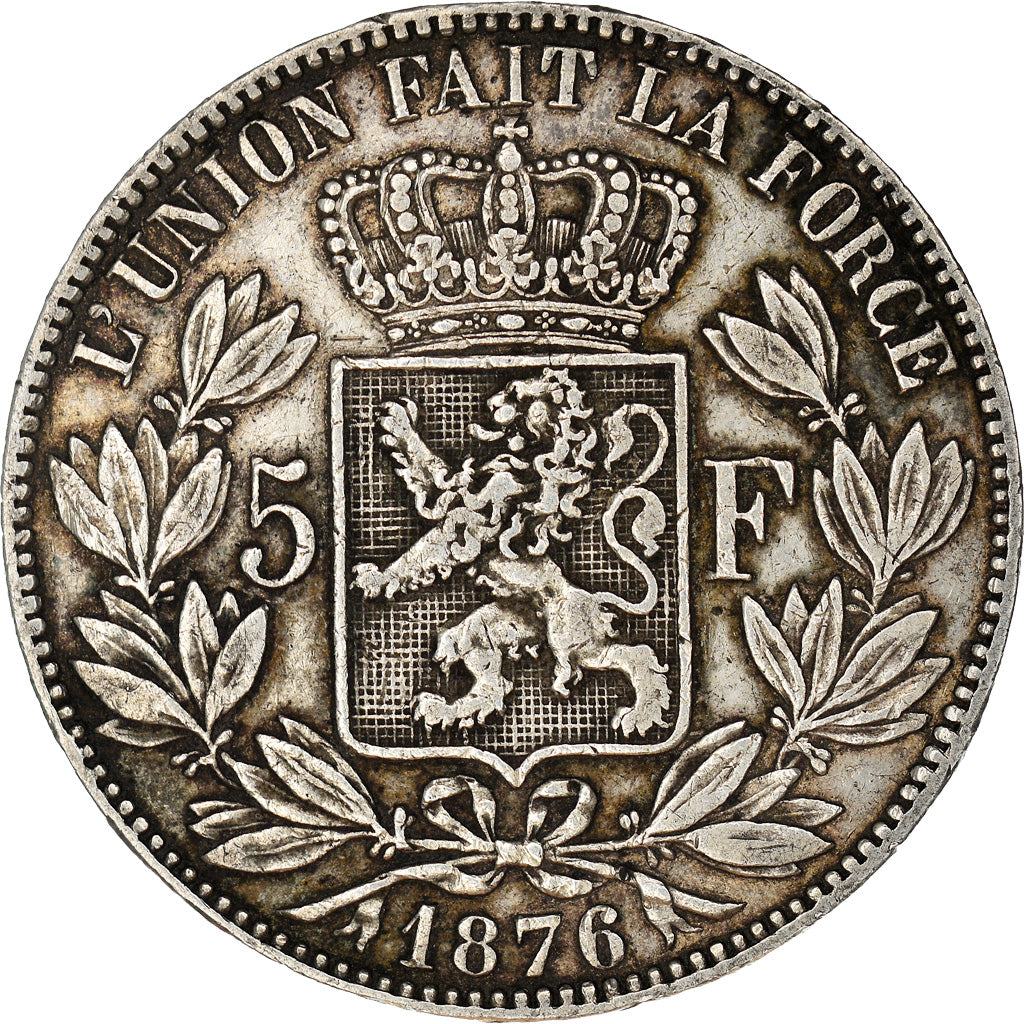 Monnaie, Belgique, Leopold II, 5 Francs, 5 Frank, 1876, TB+, Argent, KM:24