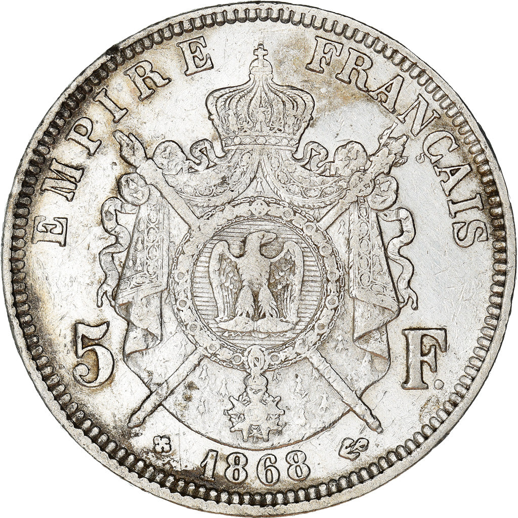 Monnaie, France, Napoleon III, 5 Francs, 1868, Strasbourg, TTB, Argent