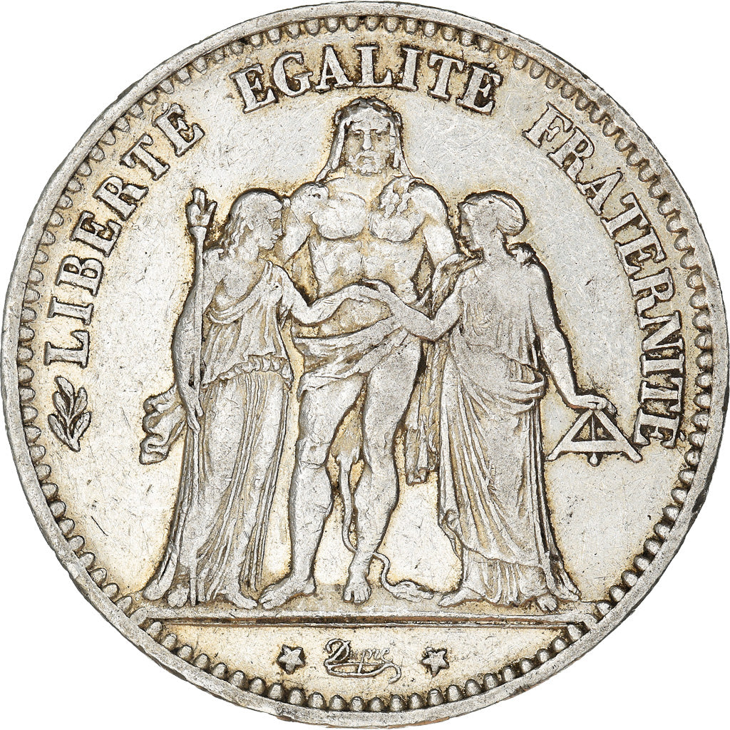 Münze, Frankreich, Hercule, 5 Francs, 1875, Bordeaux, SS, Silber, KM:820.2