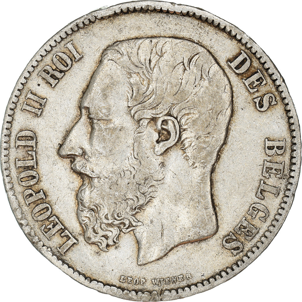 Coin, Belgium, Leopold II, 5 Francs, 5 Frank, 1868, VF(30-35), Silver, KM:24