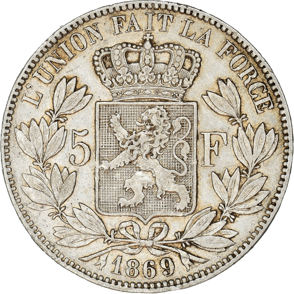 Monnaie, Belgique, Leopold II, 5 Francs, 5 Frank, 1869, TB+, Argent, KM:24