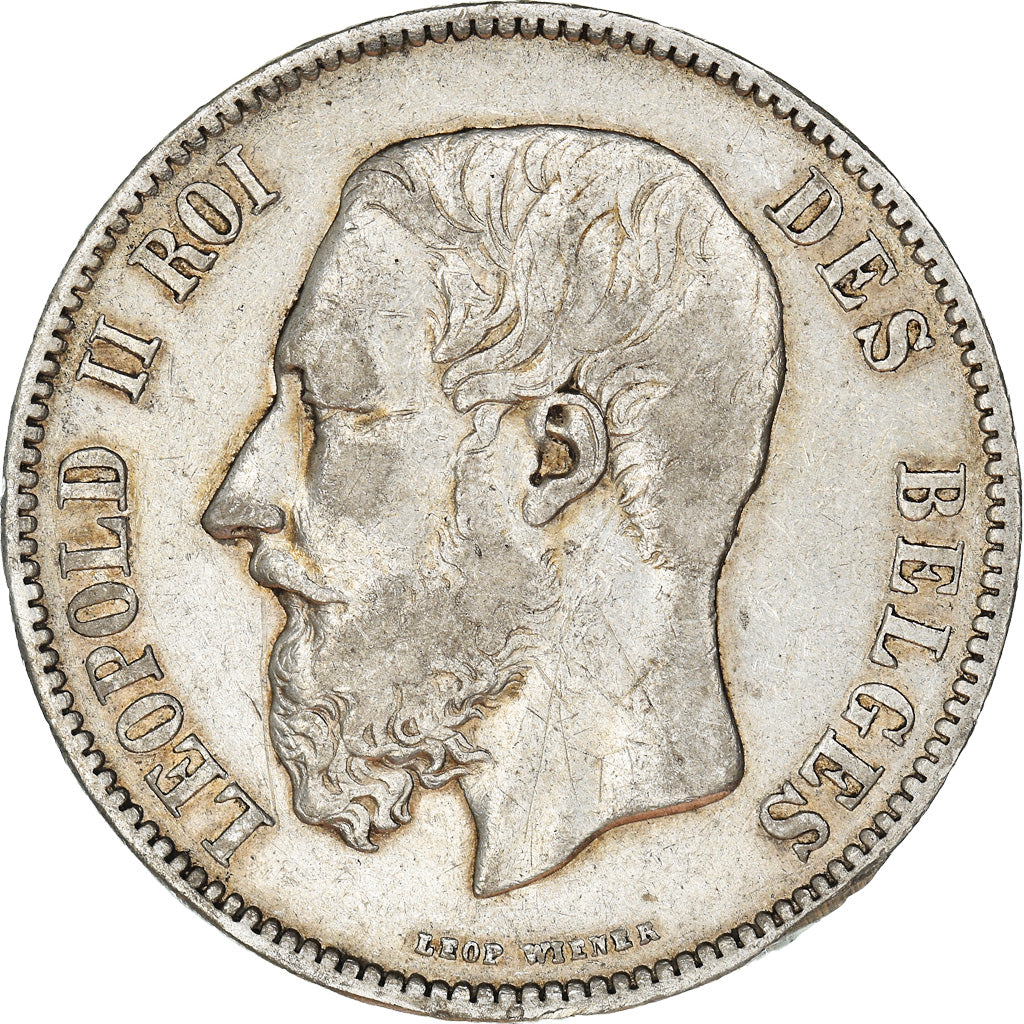Coin, Belgium, Leopold II, 5 Francs, 5 Frank, 1870, EF(40-45), Silver, KM:24