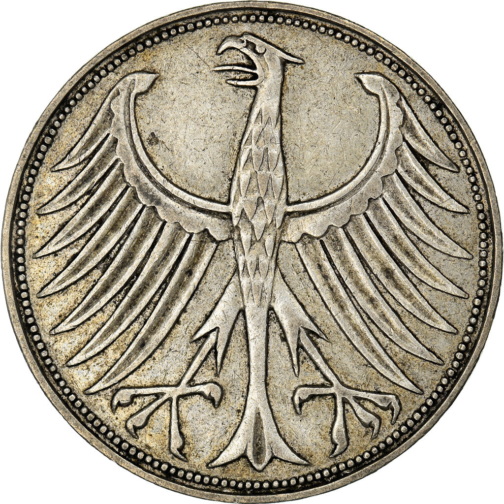 Monnaie, République fédérale allemande, 5 Mark, 1951, Munich, TTB, Argent