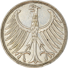 Coin, GERMANY - FEDERAL REPUBLIC, 5 Mark, 1951, Karlsruhe, AU(50-53), Silver