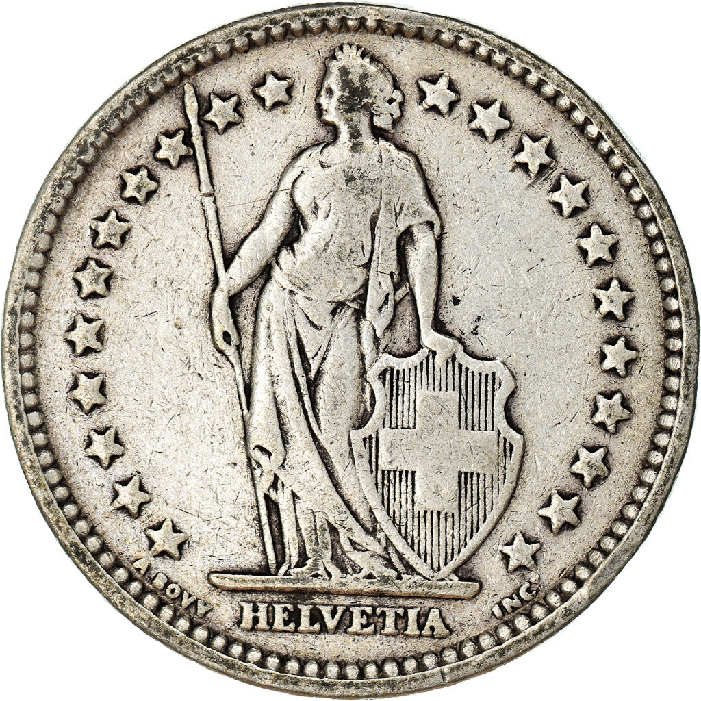 Coin, Switzerland, 2 Francs, 1910, Bern, VF(30-35), Silver, KM:21