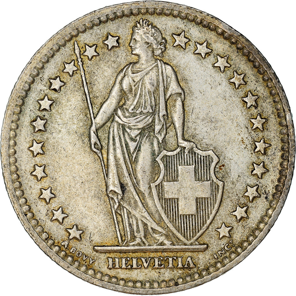Coin, Switzerland, 2 Francs, 1944, Bern, EF(40-45), Silver, KM:21