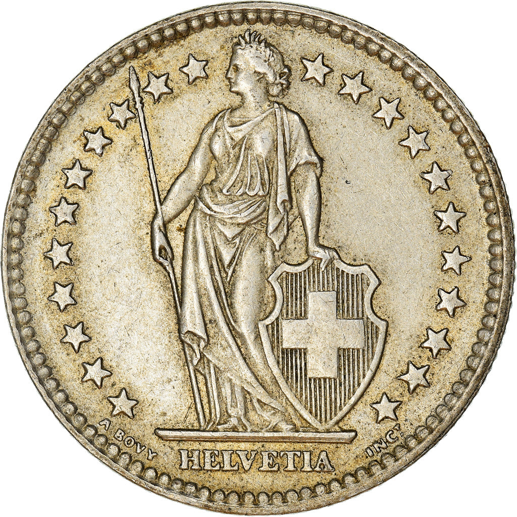Coin, Switzerland, 2 Francs, 1961, Bern, EF(40-45), Silver, KM:21