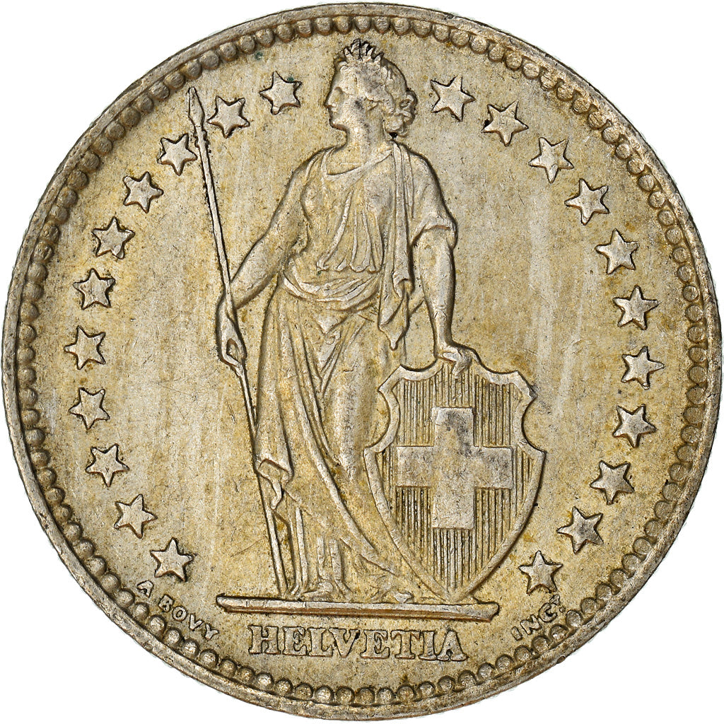 Coin, Switzerland, 2 Francs, 1963, Bern, EF(40-45), Silver, KM:21