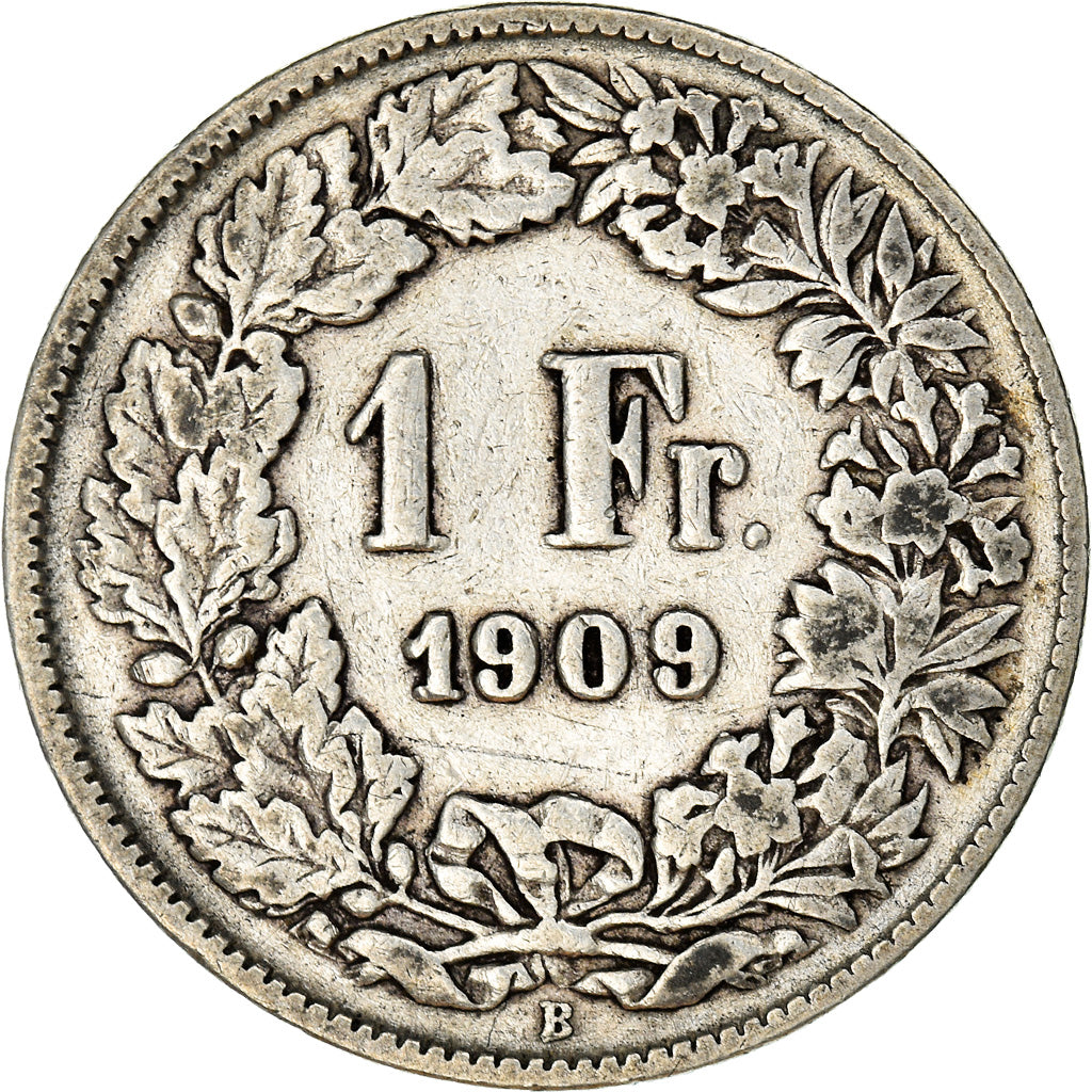 Moneta, Svizzera, Franc, 1909, Bern, MB, Argento, KM:24