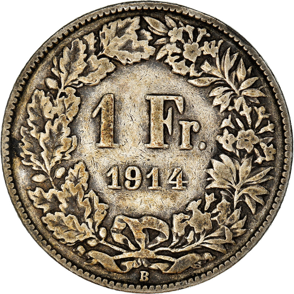 Coin, Switzerland, Franc, 1914, Bern, VF(30-35), Silver, KM:24