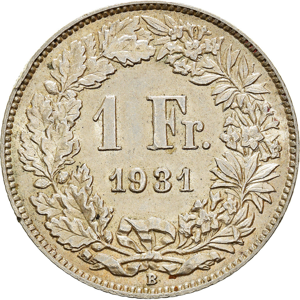 Coin, Switzerland, Franc, 1931, Bern, AU(55-58), Silver, KM:24