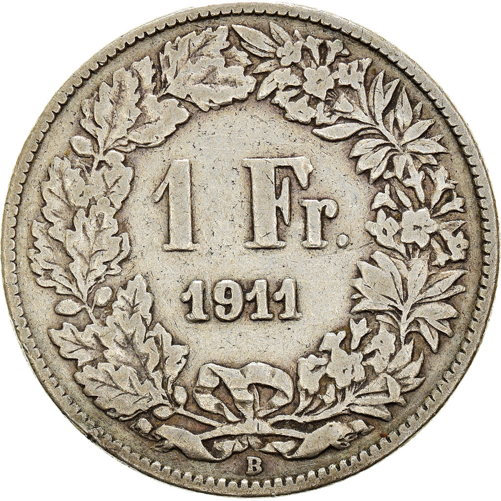 Moneta, Svizzera, Franc, 1911, Bern, MB+, Argento, KM:24