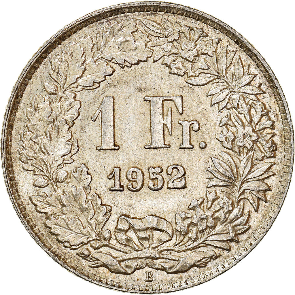 Münze, Schweiz, Franc, 1952, Bern, VZ, Silber, KM:24