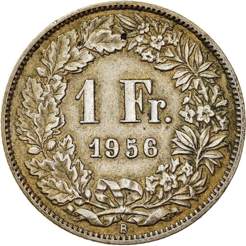Coin, Switzerland, Franc, 1956, Bern, EF(40-45), Silver, KM:24