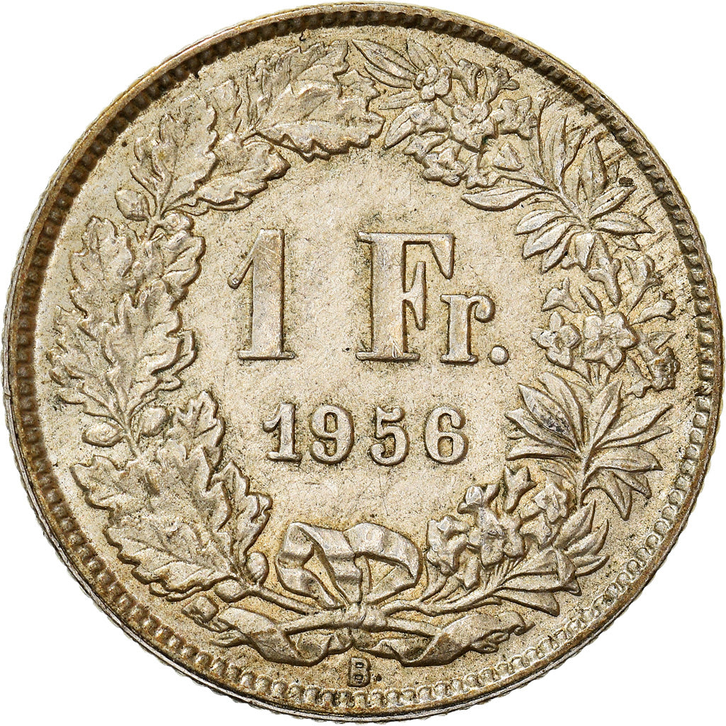 Coin, Switzerland, Franc, 1956, Bern, AU(50-53), Silver, KM:24