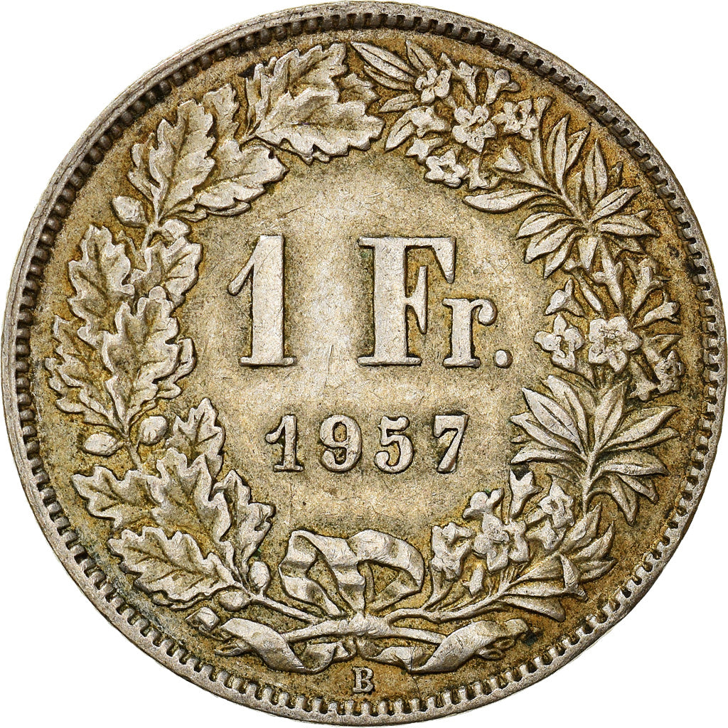Moneda, Suiza, Franc, 1957, Bern, MBC, Plata, KM:24
