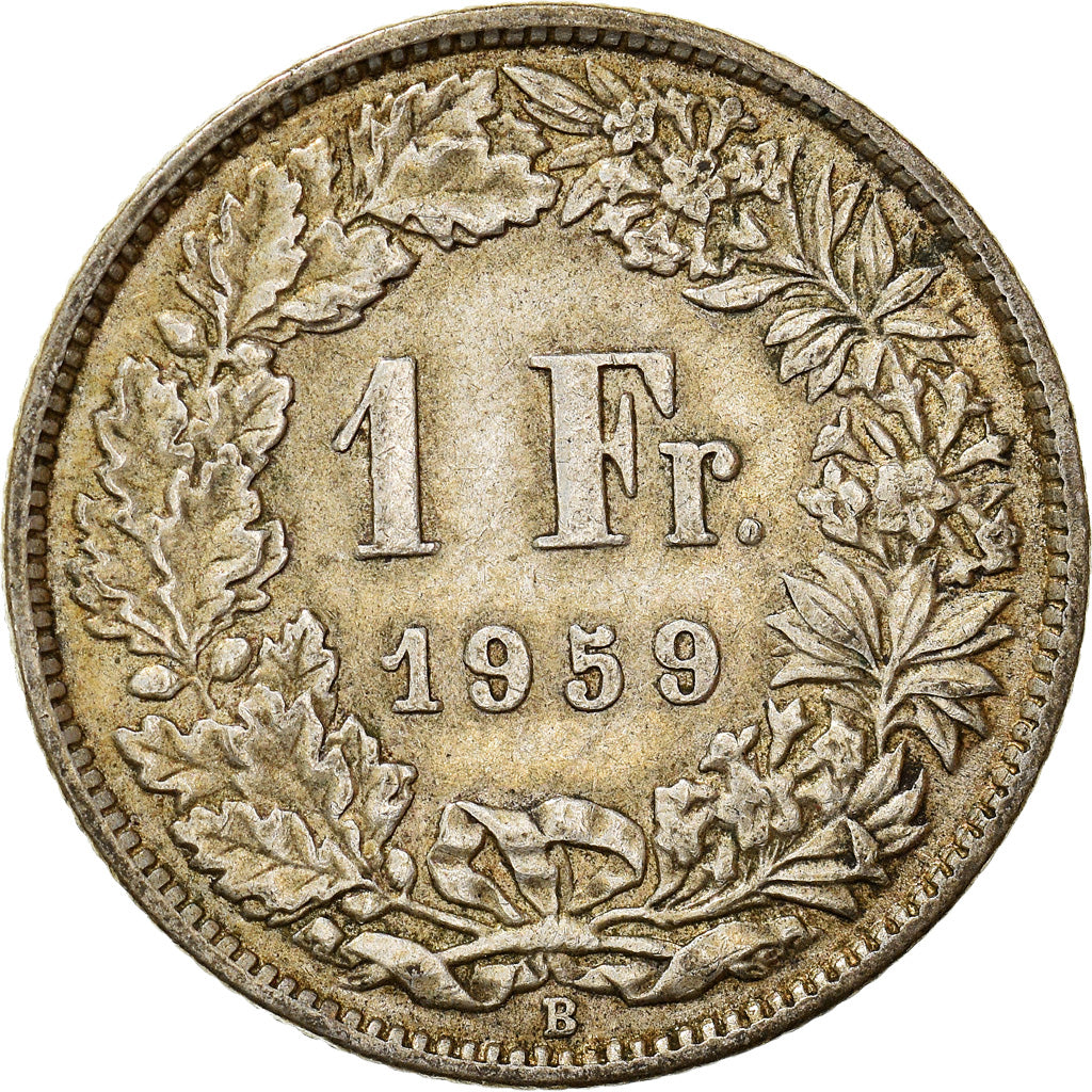 Coin, Switzerland, Franc, 1959, Bern, EF(40-45), Silver, KM:24