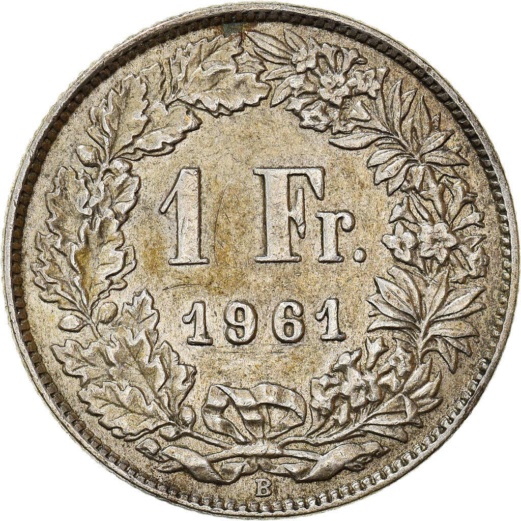 Coin, Switzerland, Franc, 1961, Bern, EF(40-45), Silver, KM:24