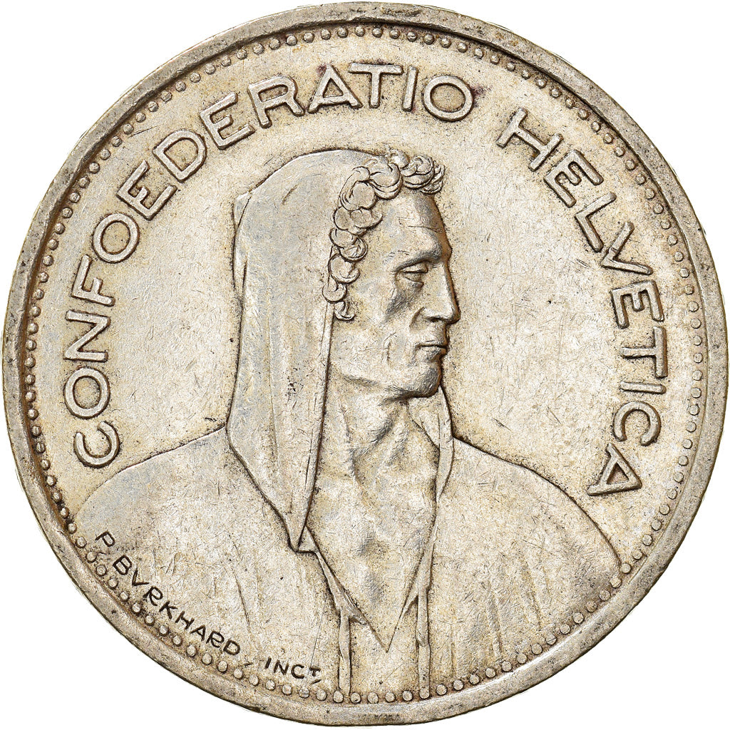 Coin, Switzerland, 5 Francs, 1953, Bern, EF(40-45), Silver, KM:40